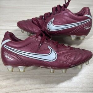 Nike Tiempo Classic Wine Red Leather Boots Soccer Cleats Size 4 Men Rare 2010